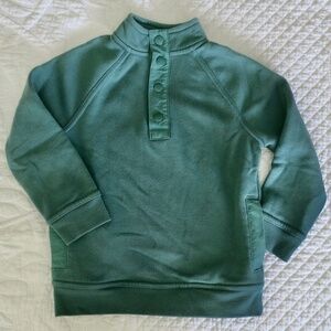 Cat & Jack Long Sleeve Green Henley Sweatshirt, Size 4/5 (SX)